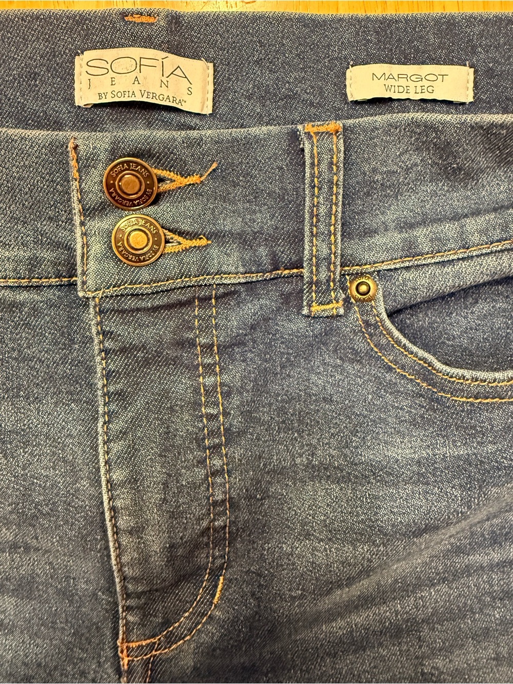 Sofia Jeans by Sofia Vergara Margot Wide Leg Jeans Size 4 High Rise Blue Denim - Picture 3 of 7